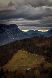 Scenic view of mountains against sky