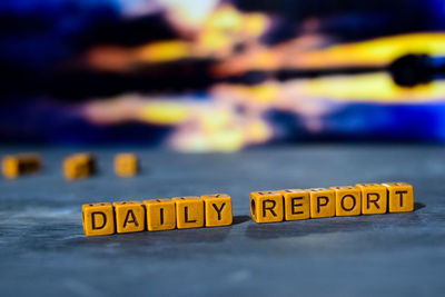 Information sign on table