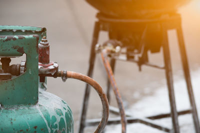 Close-up of rusty machine part