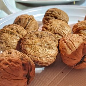 High angle view of bread on table