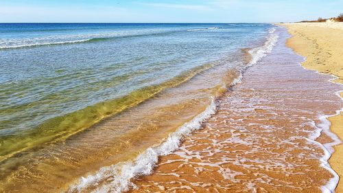 Scenic view of beach against sky