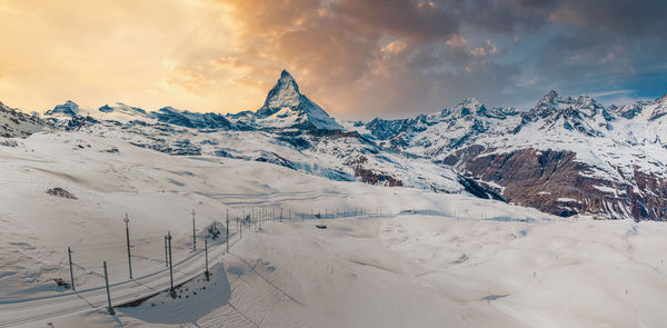 Swiss beauty, rack railway going to gornergrat train station