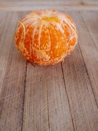 High angle view of pumpkin on table