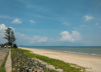 Scenic view of beach against sky