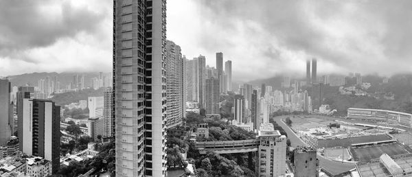 Panoramic view of cityscape against sky