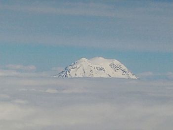 Scenic view of snowcapped mountain against sky