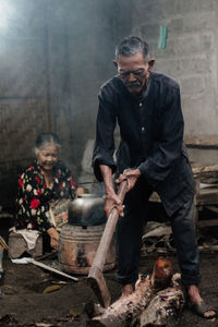 Man working at construction site