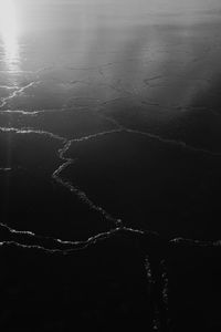 High angle view of road at night