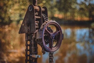 Close-up of pulley