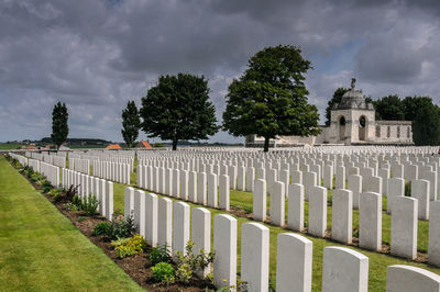 Cemetery against sky