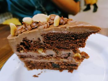 Close-up of cake in plate