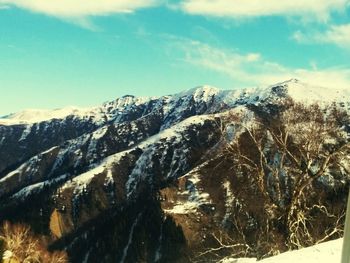Scenic view of snowcapped mountains