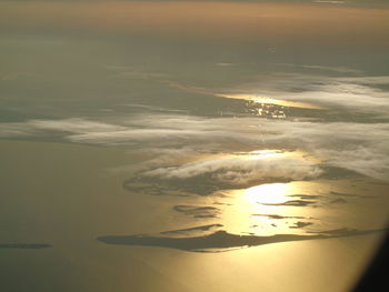 Scenic view of sea against sky at sunset