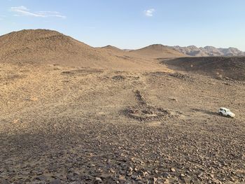 Scenic view of desert against sky