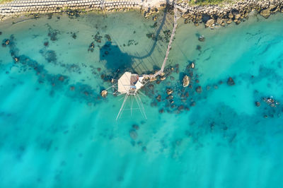 Aerial view of an overflow on the coast of marina di vasto abruzzo