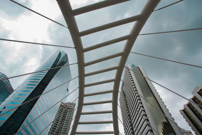 Low angle view of modern buildings against sky