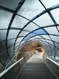 Footbridge over footpath