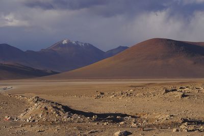 Scenic view of desert against sky