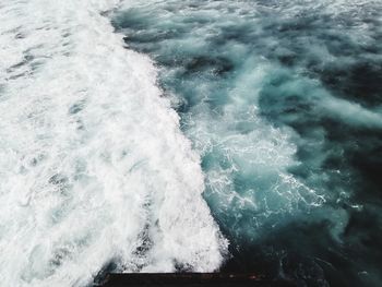 High angle view of sea waves