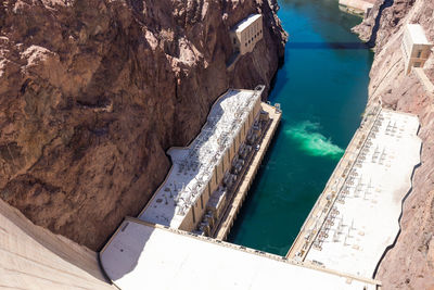 High angle view of dam