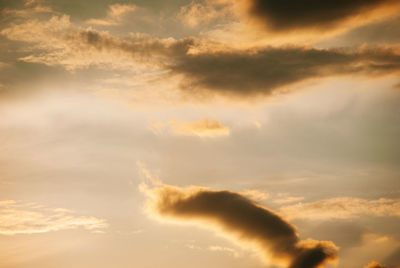 Low angle view of dramatic sky during sunset