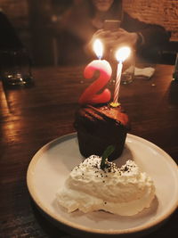 Close-up of cake on table