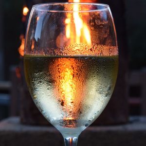 Close-up of beer glass