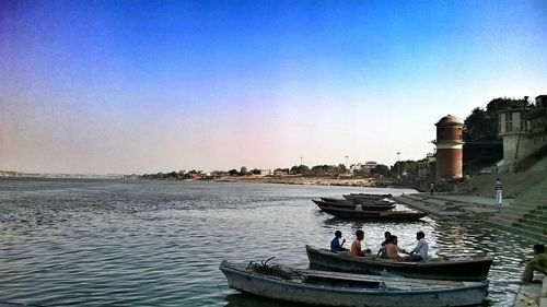 Boat sailing in sea