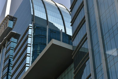 Low angle view of modern building against sky