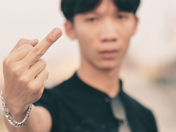 Close-up portrait of young man