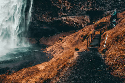 Aerial view of waterfall