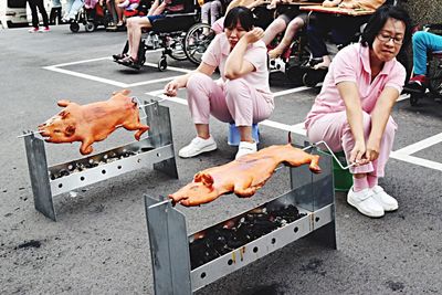 Woman looking at camera