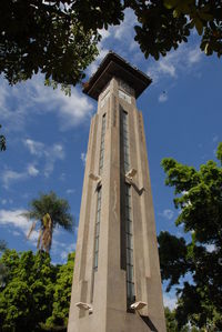 Low angle view of tower against sky