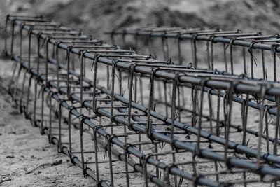 Close-up of metal fence