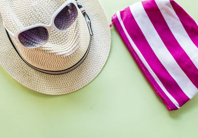 Close-up of sunglasses on table