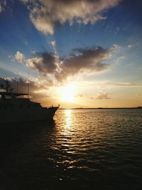 Scenic view of sea at sunset