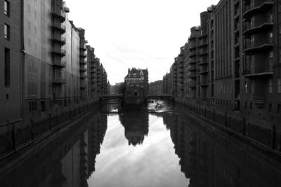 Reflection of buildings in water