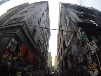 Low angle view of buildings in city