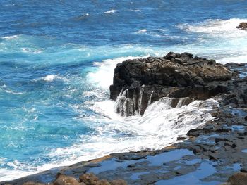 Rock formation in sea