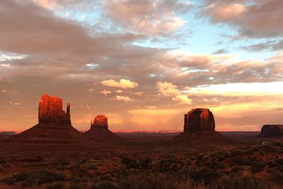 Rock formations at sunset