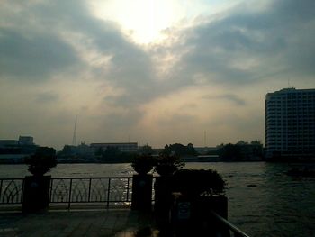River against cloudy sky