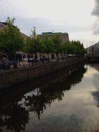 Reflection of buildings in river