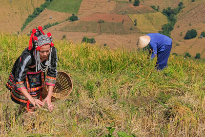 People in field