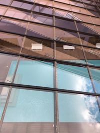 Low angle view of modern building against sky