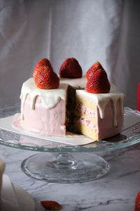 Close-up of cake on table