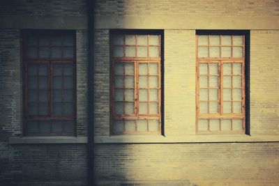 Closed windows on building