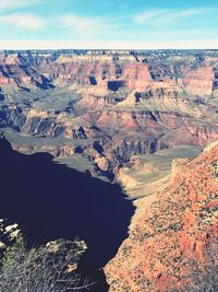 Aerial view of dramatic landscape