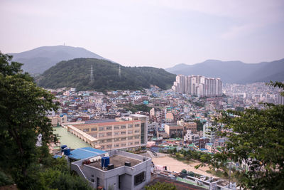 High angle shot of townscape