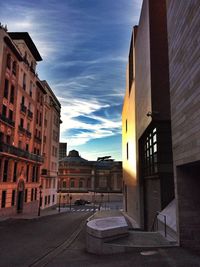 Low angle view of buildings in city