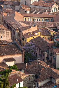 High angle shot of townscape